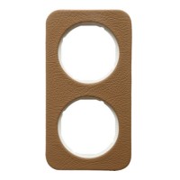 Рамка 2Х коричневий/пол.білизна, кожа, R.1 10122369