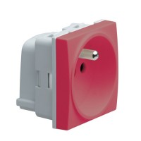 Розетка з центральним з/к з ключем DATA 2М Systo білий, 16А/250В WS106