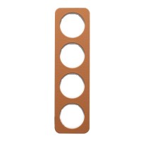 Рамка 4Х коричневий/пол.білизна, кожа, R.1 10142369