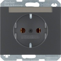 Розетка із з/к з полем д/написи, антрацит, 16А/250В K.1 47397006