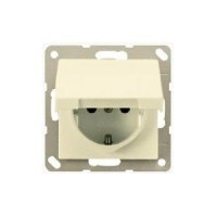 Розетка з з/к з кришкою IP44 JUNG AS1520KL слонова кістка