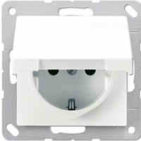 Розетка із з/к із кришкою IP44 JUNG AS1520KLWW білий