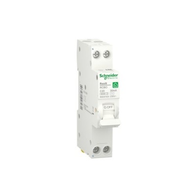 Компактний дифавтомат RESI9 Schneider Electric 20 А, 30 мA, 1P+N, 6кA, крива, тип АС