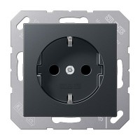 Розетка із з/к 230V/16A ECO PROFI, колір антрацит