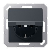 Розетка із з/к та з кришок. 230V/16A ECO PROFI, колір антрацит