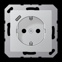 Розетка SСHUKO з USB тип C, JUNG A1520-18CAL, колір алюміній