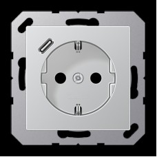 Розетка SСHUKO з USB тип C, JUNG A1520-18CAL, колір алюміній