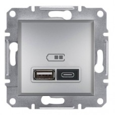 Розетка USB тип А+С 2,4А Schneider Electric Asfora EPH2700361 алюминий