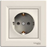 Розетка с заземляющим контактом Asfora, (крем) EPH2900123