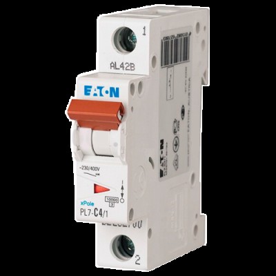 Автоматический выключатель Eaton PL7, 1-полюс 20 Ампер тип B, 10kA