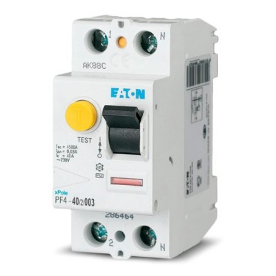 Дифференциальное реле Eaton PF4 2-п, 25 А, 30mA, 4.5кА