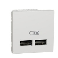 Розетка USB, 2-місна, 5 В/2100 мА, Unica New NU341818 білий