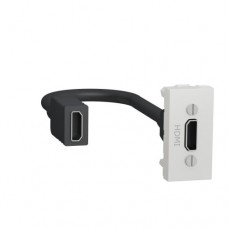 Розетка HDMI, 1-мод., Unica New NU343018 белый
