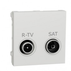 Розетка R-TV/ SAT, одиночная, 2-мод., Unica New NU345418 белый