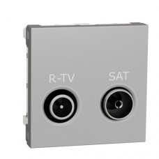 Розетка R-TV/SAT, одиночная, 2-мод., Unica New NU345430 алюминий