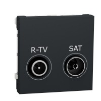 Розетка R-TV/SAT, одиночна, 2-мод. Unica New NU345454 антрацит