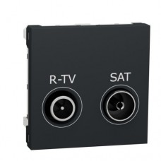 Розетка R-TV/SAT, одиночная, 2-мод., Unica New NU345454 антрацит