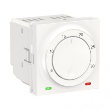 Термостат электронный, 8А, встроенный термодатчик, Unica New NU350118 белый