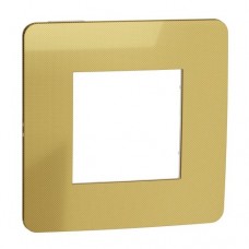 Рамка 1-постовая, UNICA STUDIO METAL золото/белый
