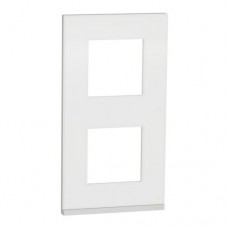 Рамка 2-постовая UNICA PURE, вертикальная, матовое стекло/белый