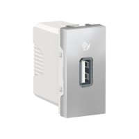Розетка USB 1 модуль Unica New, NU342830, алюміній