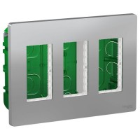 Блок unica system+ скатий монтаж 3х2, Unica New, NU173430, алюміній