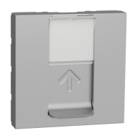 Накладка для роз'єму RJ45, 2-модуля Unica New, NU941130, алюміній
