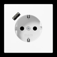 Розетка із з/к та USB-портом типу A, JUNG LS1520-18AWW білий