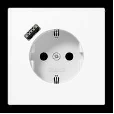 Розетка с з/к и USB-портом типа A, JUNG LS1520-18AWW белый