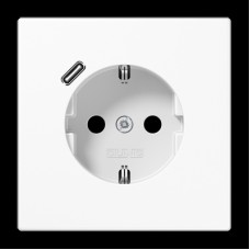 Розетка с з/к и USB-портом типа C (Quick Charge), JUNG LS1520-18CWW белый