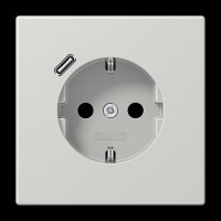 Розетка с з/к и USB-портом типа C (Quick Charge), JUNG LS1520-18CLG светло-серый