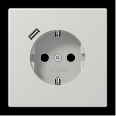 Розетка с з/к и USB-портом типа C (Quick Charge), JUNG LS1520-18CLG светло-серый