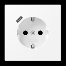 Розетка с з/к и USB-портом типа C (Quick Charge), JUNG LS1520-18CWWM белоснежно матовый
