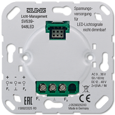 Блок питания (AC 9... 36 В ~, 50 Гц; DC 12... 48 В) Jung SV 539-948 LED