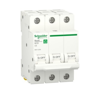 Автоматический выключатель 3P, 6 A, C, 6kA Schneider Electric , Resi9