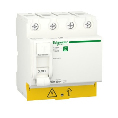 Выключатели дифференциального тока Resi9 Schneider Electric 4P, 25A/0,03 AC