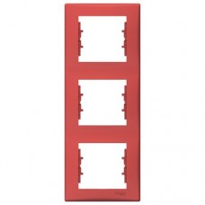 Рамка 3-я вертикальная цвет красный Sedna SDN5801341