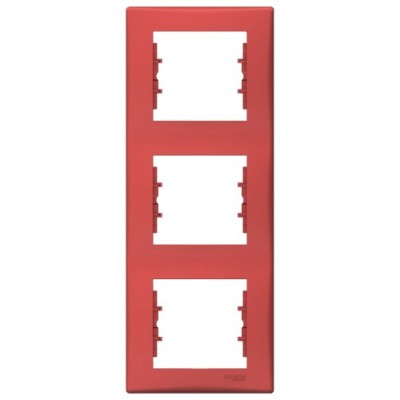 Рамка 3-я вертикальная цвет красный Sedna SDN5801341
