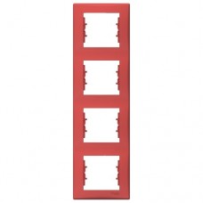 Рамка 4-я вертикальная цвет красный Sedna SDN5802041
