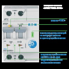 Устройство защиты от дуговых повреждений AFDD-10/2/B/001 Eaton