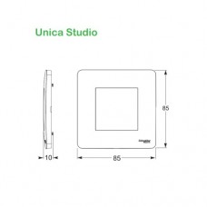 Рамка 1-постовая, UNICA STUDIO COLOR дымчато-серый/антрацит