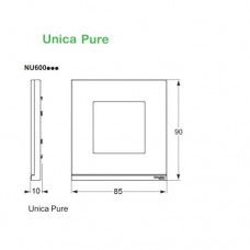 Рамка 1-постовая UNICA PURE, горизонтальная, алюминий матовый/белый