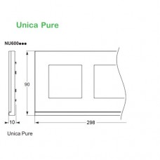 Рамка 4-поста UNICA PURE, горизонтальна, алюміній матовий/білий