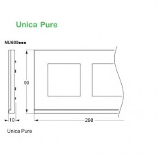 Рамка 4-постовая UNICA PURE, горизонтальная, белое стекло/белый