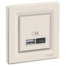 Розетка USB тип А+С 2,4А Schneider Electric Asfora EPH2700323 крем