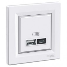 Розетка USB тип А+С 2,4А Schneider Electric Asfora EPH2700321 біла