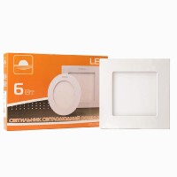 Світильник точковий врізний ЄВРОСВІТЛО 6Вт квадрат LED-S-120-6 4200К